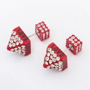 Red Diamond “Love” spike studs